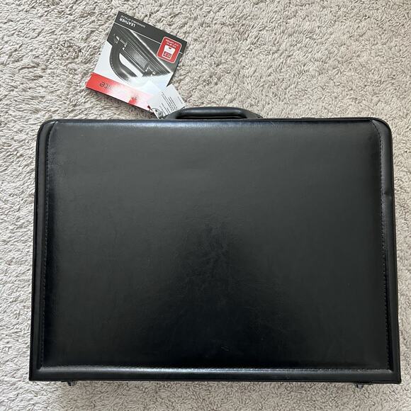 Samsonite Leather Computer Laptop Attache Briefcase Expandable 44077-1041 Black - Picture 2 of 7